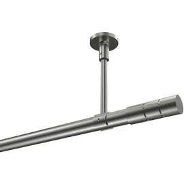 Interdeco GARDINENSTANGE Sonette Elanto 200 cm, 1-läufig, 20 mm Ø Edelstahl-Optik