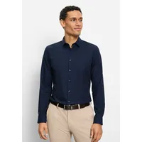 Olymp Businesshemd OLYMP No. Six super slim", Herren, Gr. 39, N-Gr, blau (marine), 64% Baumwolle, 27% Polyester, 9% Elasthan, Hemden,