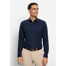 Olymp Businesshemd OLYMP No. Six super slim", Herren, Gr. 39, N-Gr, blau (marine), 64% Baumwolle, 27% Polyester, 9% Elasthan, Hemden,