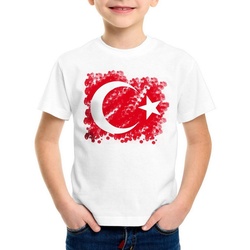style3 Print-Shirt Kinder T-Shirt Türkei Turkey Türkiye Flagge istanbul Flag Mond Stern rot erdogan 140