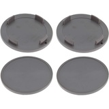 4 Nabenkappen Ø 66,0 mm - 56,0 mm / flach umrandet grau / Klebefläche