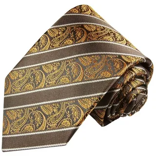 Paul Malone Krawatte Elegante Seidenkrawatte Herren Schlips paisley gestreift 100% Seide Schmal (6cm), braun 392 braun schmal | 6 cm x 150 cm