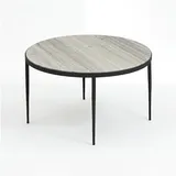 FineBuy Couchtisch 70cm mit Marmor Platte weiß Wohnzimmertisch Beistelltisch Metall rund
