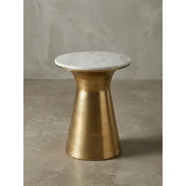 KADIMA DESIGN Beistelltisch Weiß Marmor 35 x 35 x 45 cm