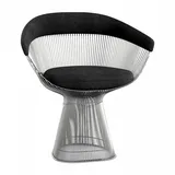 Knoll - Platner Armlehnstuhl, Nickel poliert / schwarz Circa Black K105413