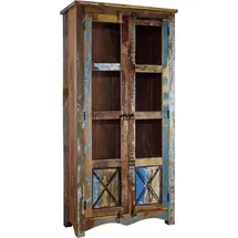 MASSIVMOEBEL24.DE Vitrine Altholz 90x40x180 mehrfarbig lackiert NATURE OF SPIRIT #52