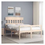 furnicato Bett Seniorenbett aus Massivholz 205,5x125,5x81 cm in Naturfarbe (1-tlg) braun 125.5 cm x 205.5 cm x 81 cm