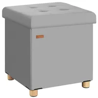 CASARIA® Sitzhocker mit Stauraum Samt Grau