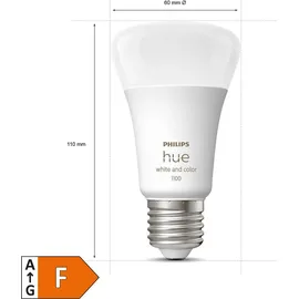 Philips Hue White & Col. Amb. E27 2er inkl. Dimmer Switch 75W Starter Set warmweiß