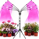 CRMCC LED Pflanzenlampe 8-in-1, Vollspektrum Pflanzenlicht mit Stativ, Zeitschaltuhr 4/8/12H (Auto Ein/Aus), Pflanzenleuchte für Zimmerpflanzen