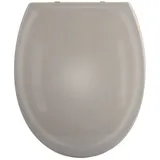 Spirella Toilettendeckel oval Klodeckel mit Quick-Release-Funktion und Softclose Absenkautomatik. Antibakterielle Klobrille aus Thermoplast und rostfreiem Edelstahl abnehmbar - Taupe