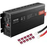 Vevor Sinus-Wechselrichter 3000 W DC 12 V AC 230 V LCD-Display Wechselrichter mit 3 AC-Steckdosen 2 USB-Anschlüssen 1 Typ-C-Anschluss 10 Ersatzsicherungen für große Haushaltsgeräte