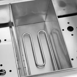 Vertes Gastro Nudelkocher aus Edelstahl, elektrisch, 3×1700 W, 3×6 L Becken, 6 Liter, 6 Nudel-Körbe