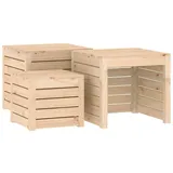 furnicato Gartenbox 3-tlg. Gartenbox-Set Massivholz Kiefer (1 St) braun