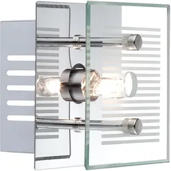 Wand Strahler Chrom Leuchte Wohn Ess Zimmer Beleuchtung Glas Lampe Flur