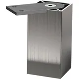 Ebb Möbelfuß Capri 50x50mm, Höhe 100mm - Sockelfuß 10mm Höhenverstellbar, Aluminium Edelstahl Effekt