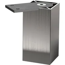 Ebb Möbelfuß Capri 50x50mm, Höhe 100mm - Sockelfuß 10mm Höhenverstellbar, Aluminium Edelstahl Effekt