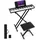 Costway Keyboard Piano 61 Tasten, tragbares elektronisches Musikinstrument, Bedienfeld, Leichtgewicht, Musikgeschenke für Kinder und Hocker, Bluetooth-MIDI, Klavier inkl. Tragetasche, schwarz