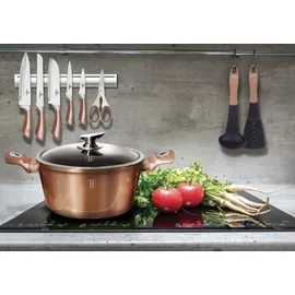 Berlinger Haus Rose Gold Topf-Set 14-tlg. 3 x Kochtopf + 2 x Bratpfanne + 3 x Messer + 4 x Küchenutensilien + 2 x Untersetzer