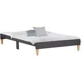 Homestyle4u Polsterbett Grau, Textil, 140x200 cm, Schlafzimmer, Betten, Polsterbetten