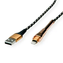 ROLINE GOLD USB 2.0 Sync- & Ladekabel USB-A/Lightning, Stütze, 1 m