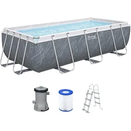 BESTWAY Steel Pro MAX Frame Pool Set 404 x 201 x 100 cm inkl. Filterpumpe