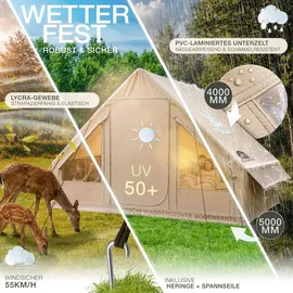 eloneo aufblasbares Zelt 4-6 Personen Beige
