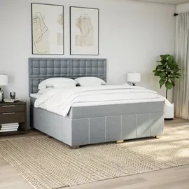 vidaXL Boxspringbett 180 x 200 cm Hellgrau