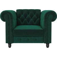 Dorel Home Chesterfield-Sessel »Felix«, mit Rückenlehne 3-fach verstellbar, Beine Massivholz, Sitzhöhe 46 cm grün