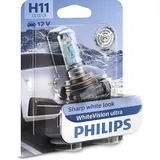Philips WhiteVision ultra H11 Scheinwerferlampe, Einzelblister 12362WVUB1 Halogen Leuchtmittel 55W 12V