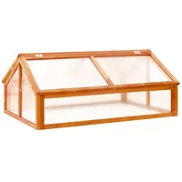 Gecheer Tannenholz Gewächshaus Aufzucht Frühbeet Frühbeetkasten Treibhaus Pflanzenhaus Gartenhaus Pflanzbeet Tomatenhaus Braun 114x80x50cm