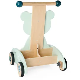 Eichhorn Birkenholz, Lauflernwagen Panda Design - Stabile Lauflernhilfe für Kleinkinder ab 1 Jahr - mit Bremse, Gummirädern, Ablagefläche - 34x40x52cm
