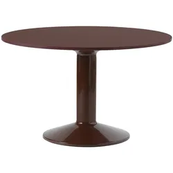 Muuto Midst Tisch, Ø 120 cm, linoleum dunkelrot / dunkelrot