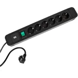 Bachmann Steckdosenleiste 6-fach 2 m Schwarz