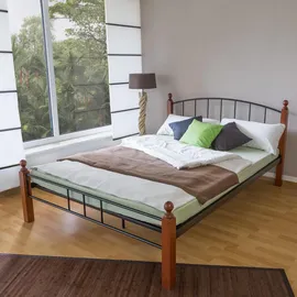 Homestyle4u Metallbett 140x200 cm Schlafzimmer,