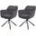 Mendler Esszimmerstuhl HWC-K33 Stoff Kord-grau 2er Set