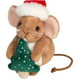 Teddy-Hermann Weihnachtsmaus mit Tannenbaum 11 cm,