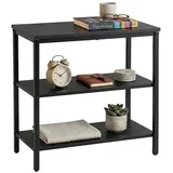Relaxdays Nachtschrank 2 Fächer 61 x 60 x 30 cm Schwarz