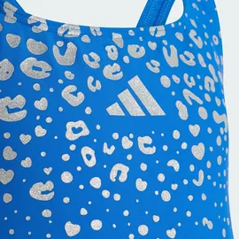 adidas Badeanzug V-förmiges Rückendesign Glitzer-Details Blau 116
