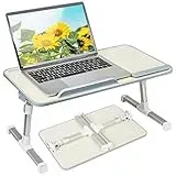 Like-very Höhen- und winkelverstellbarer Lapdesk Klappbarer Laptopständer Betttisch Frühstückstablett für Sofa, Bett, Terrasse, Balkon, Garten