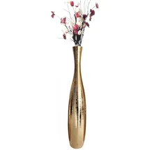 trends for living Edelste Deko-Bodenvase – Hohe Keramikvase für Pampasgras & Dekozweige - stabil, luxuriös, 50-90 cm höhe in Weiß, Schwarz, Grau, Silber und Gold (Gold, 90x14cm)