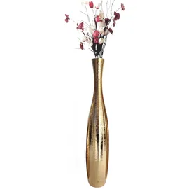 trends for living Edelste Deko-Bodenvase – Hohe Keramikvase für Pampasgras & Dekozweige - stabil, luxuriös, 50-90 cm höhe in Weiß, Schwarz, Grau, Silber und Gold (Gold, 90x14cm)
