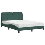 vidaXL Bett mit Matratze Dunkelgrün 120x200 cm Samt