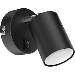 ledscom.de Wandspot WAIKA, einflammig, mit Schalter, GU10, schwarz matt, inkl. 630lm LED GU10 Lampe, weiß