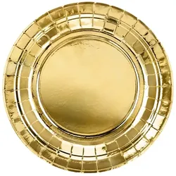 6 kleine Teller Gold Folie