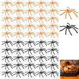 Simulation Wildspinne Modell, Realistic Spider 50 Stück Halloween Deko Innen,Spinne,Spinnen Dekoration Tisch Aufblasbar Klein,Band Dekorationen für Dekorations,Gruselig Halloween-Spinne,Kunststoff