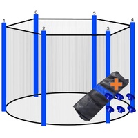 walexo Trampolin Sicherheitsnetz für 6 Stangensysteme (305 cm Ø, Schwarz/Blau)