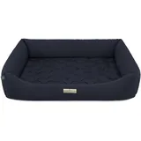 HOUND & NATURE | Orthopädisches Hundebett Zermatt, Gr. XXL für Sehr Große Hunde mit hohem Rand, Kuscheliges Hundesofa mit Hundekissen waschbar (XXL - 125x95 cm, Dunkelblau)