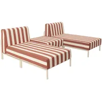 Oviala Modulares niedriges Gartenmöbel-Set Loungesofa rot