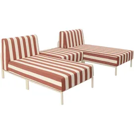 Oviala Modulares niedriges Gartenmöbel-Set Loungesofa rot
